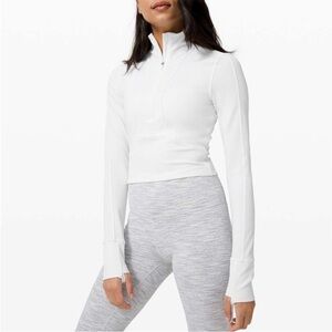 NWOT Lululemon Rulu Ribbed Cropped Half Zip Top Jacket